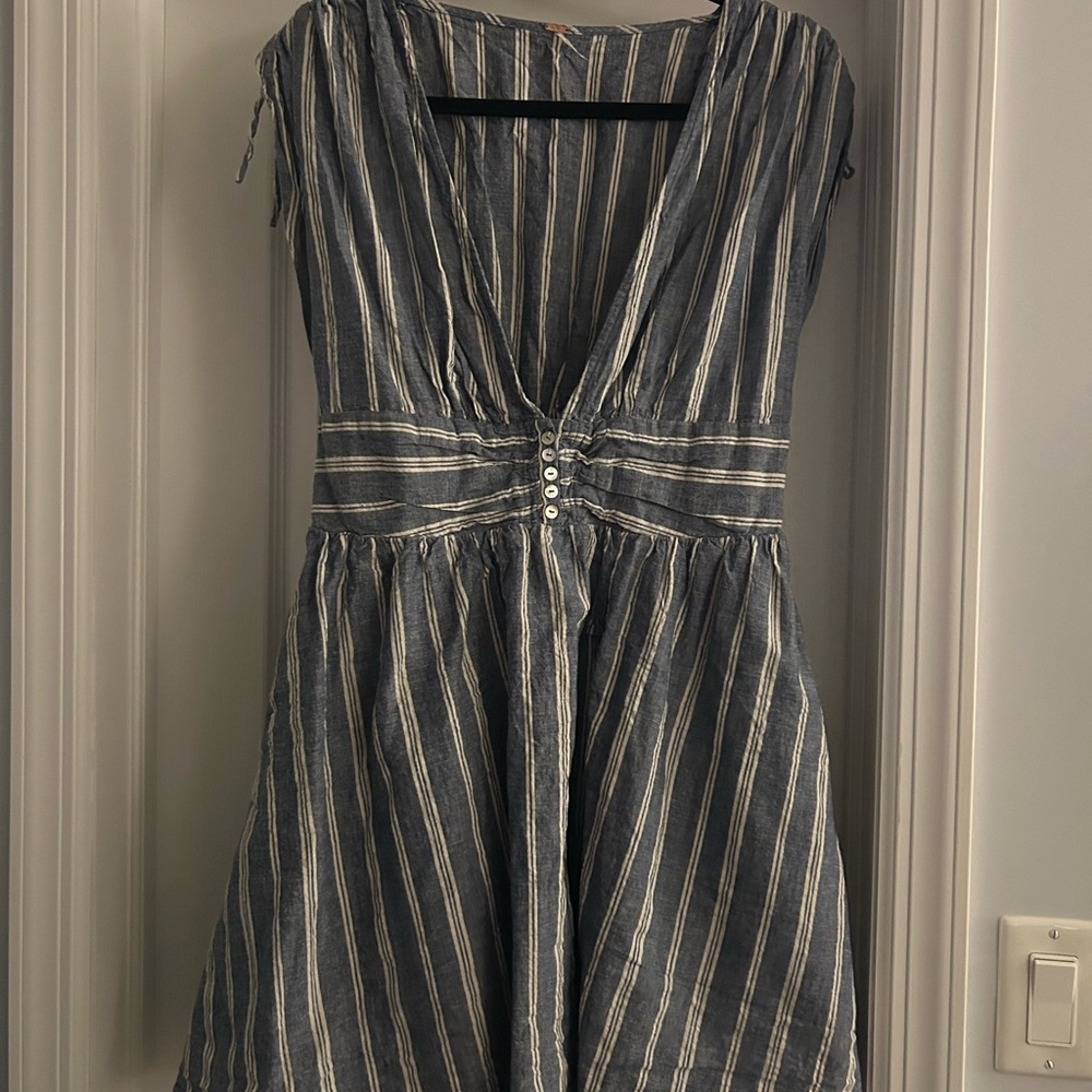 Free People Striped V-Neck Dress